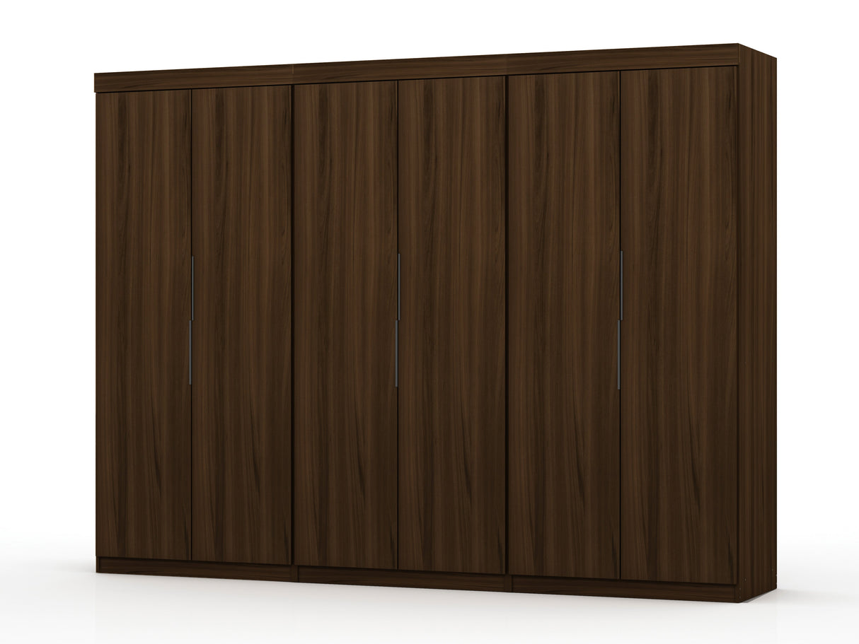Mulberry 2.0 Wardrobe Closet in Brown (set of 3) by Manhattan Comfort at Eve Furniture
