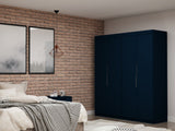 Mulberry 2.0 Wardrobe Closet in Tatiana Midnight Blue (set of 2) by Manhattan Comfort at Eve Furniture