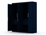 Mulberry 2.0 Wardrobe Closet in Tatiana Midnight Blue (set of 2) by Manhattan Comfort at Eve Furniture