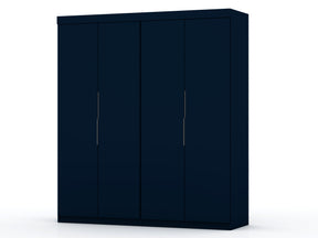 Mulberry 2.0 Wardrobe Closet in Tatiana Midnight Blue (set of 2) by Manhattan Comfort at Eve Furniture