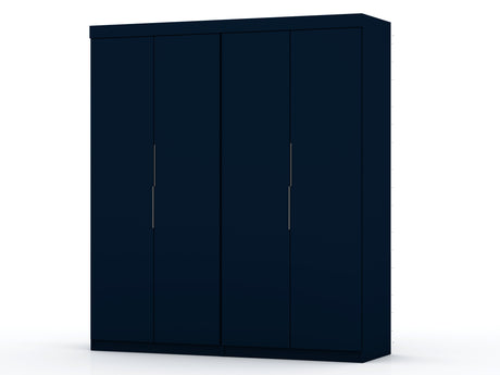 Mulberry 2.0 Wardrobe Closet in Tatiana Midnight Blue (set of 2) by Manhattan Comfort at Eve Furniture