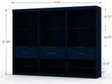 Mulberry 2.0 Wardrobe Closet in Tatiana Midnight Blue (set of 3) by Manhattan Comfort at Eve Furniture