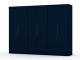 Mulberry 2.0 Wardrobe Closet in Tatiana Midnight Blue (set of 3) by Manhattan Comfort at Eve Furniture