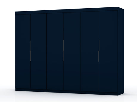 Mulberry 2.0 Wardrobe Closet in Tatiana Midnight Blue (set of 3) by Manhattan Comfort at Eve Furniture