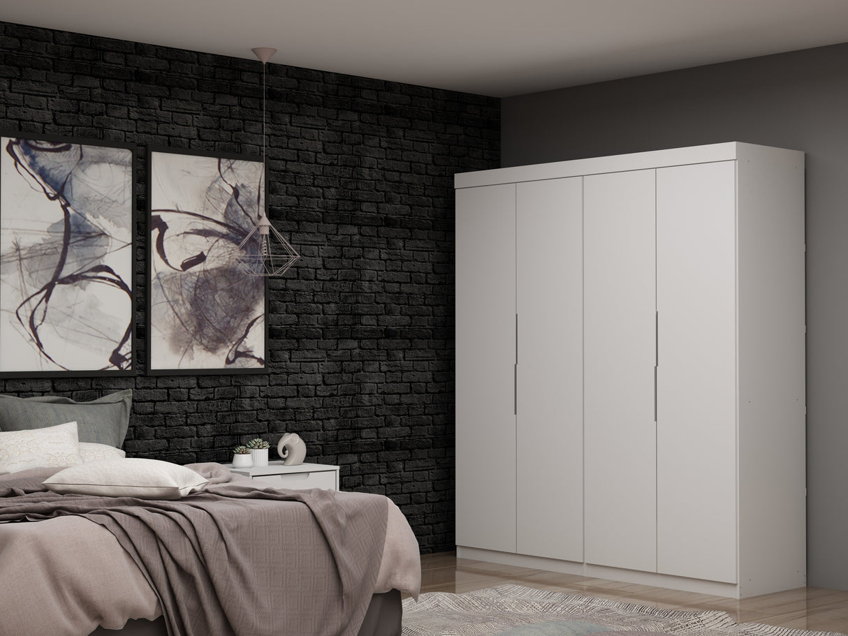 Mulberry 2.0 Wardrobe Closet in White (set of 2) by Manhattan Comfort at Eve Furniture