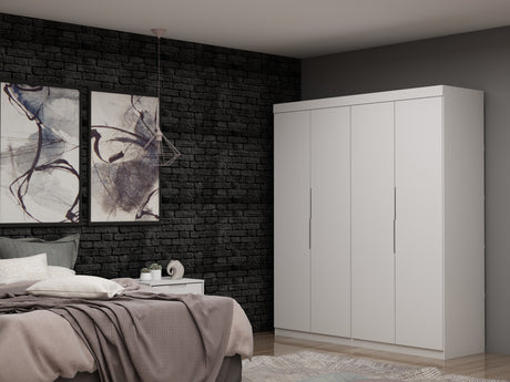 Mulberry 2.0 Wardrobe Closet in White (set of 2) by Manhattan Comfort at Eve Furniture