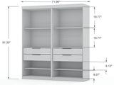 Mulberry 2.0 Wardrobe Closet in White (set of 2) by Manhattan Comfort at Eve Furniture