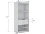 Mulberry 2.0 Wardrobe Closet in White (set of 2) by Manhattan Comfort at Eve Furniture