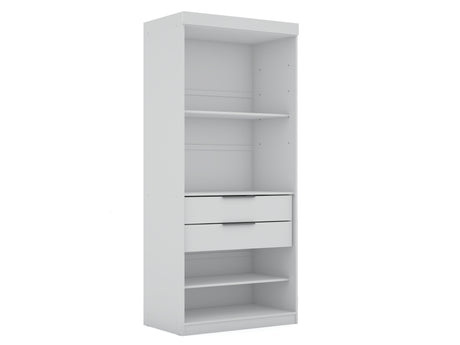 Mulberry 2.0 Wardrobe Closet in White (set of 2) by Manhattan Comfort at Eve Furniture