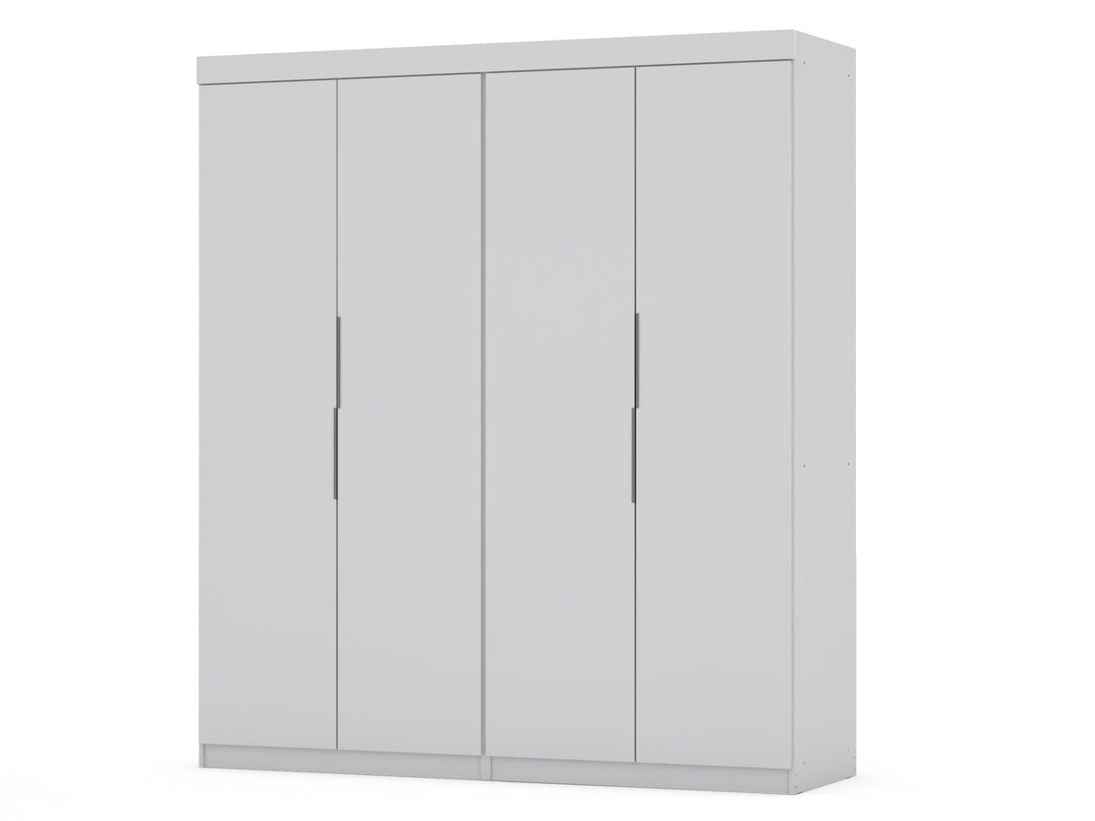 Mulberry 2.0 Wardrobe Closet in White (set of 2) by Manhattan Comfort at Eve Furniture