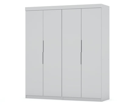 Mulberry 2.0 Wardrobe Closet in White (set of 2) by Manhattan Comfort at Eve Furniture