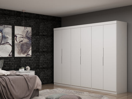 Mulberry 2.0 Wardrobe Closet in White (set of 3) by Manhattan Comfort at Eve Furniture