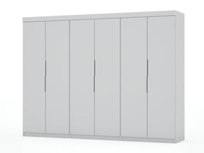 Mulberry 2.0 Wardrobe Closet in White (set of 3) by Manhattan Comfort at Eve Furniture