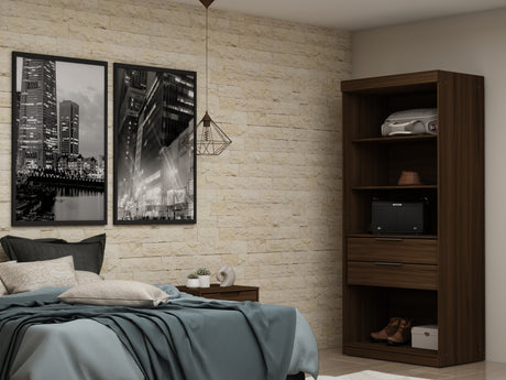 Mulberry Open 1 Sectional Closet in Brown by Manhattan Comfort at Eve Furniture