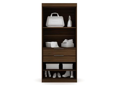 Mulberry Open 1 Sectional Closet in Brown by Manhattan Comfort at Eve Furniture