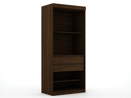 Mulberry Open 1 Sectional Closet in Brown by Manhattan Comfort at Eve Furniture