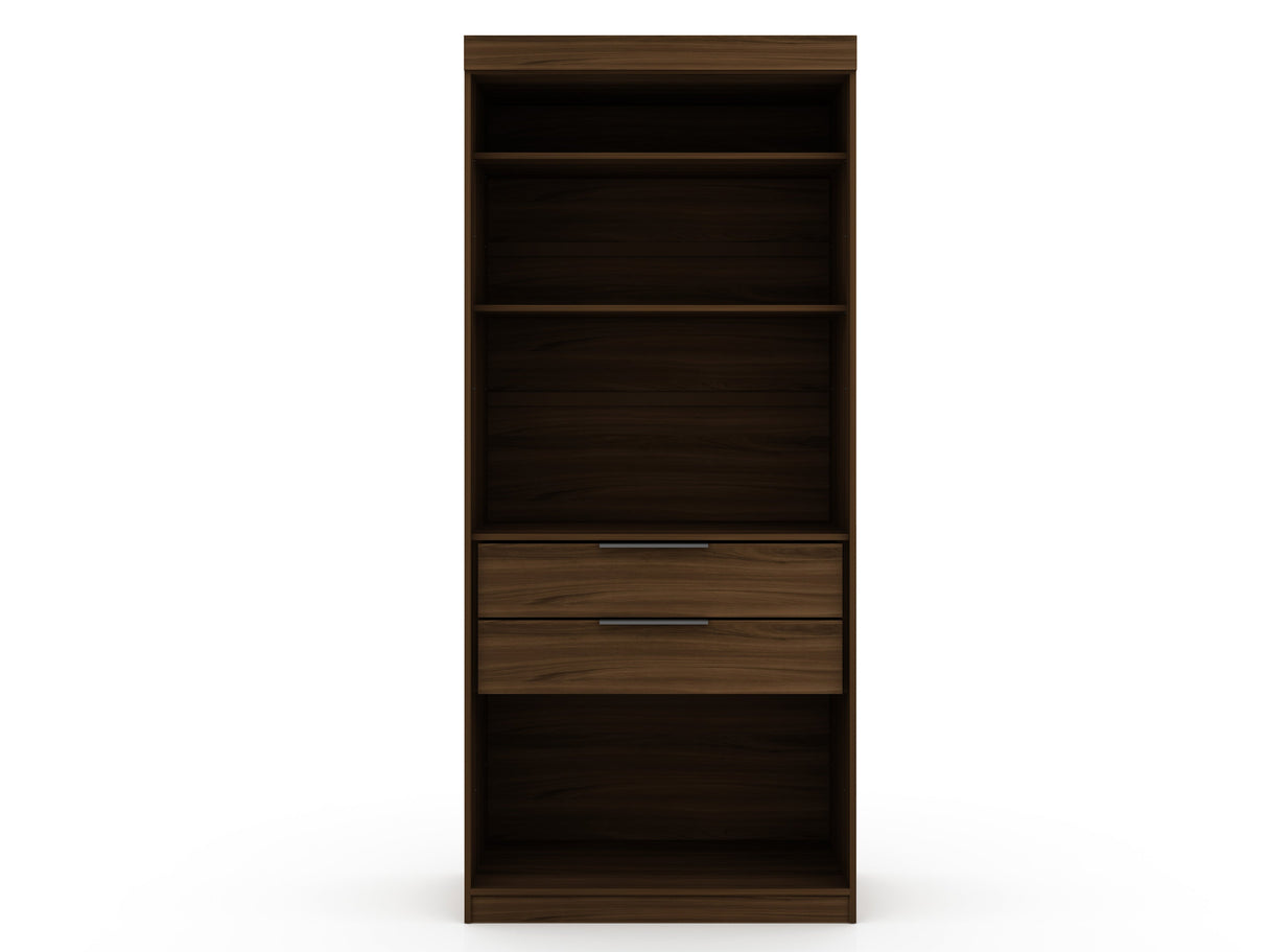 Mulberry Open 1 Sectional Closet in Brown by Manhattan Comfort at Eve Furniture
