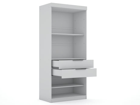 Mulberry Open 1 Sectional Closet in White by Manhattan Comfort at Eve Furniture