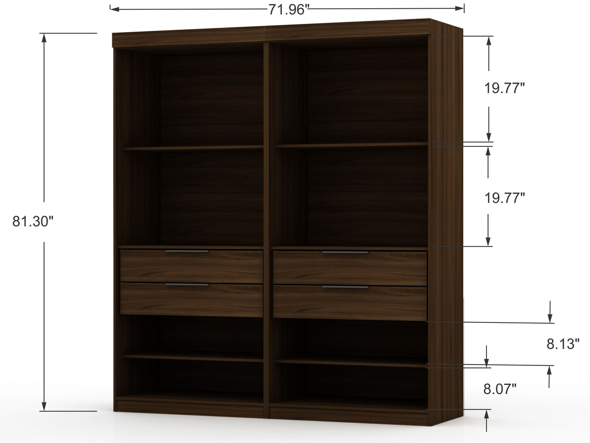Mulberry Open 2 Sectional Closet in Brown (set of 2) by Manhattan Comfort at Eve Furniture