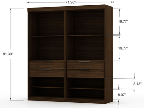 Mulberry Open 2 Sectional Closet in Brown (set of 2) by Manhattan Comfort at Eve Furniture
