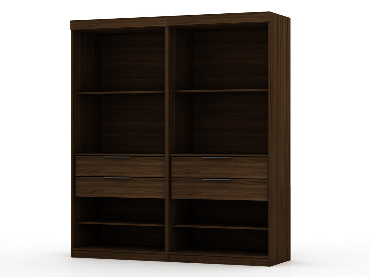 Mulberry Open 2 Sectional Closet in Brown (set of 2) by Manhattan Comfort at Eve Furniture