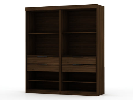 Mulberry Open 2 Sectional Closet in Brown (set of 2) by Manhattan Comfort at Eve Furniture