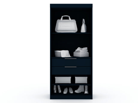 Mulberry Open 2 Sectional Closet in Tatiana Midnight Blue (set of 2) by Manhattan Comfort at Eve Furniture