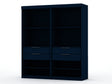 Mulberry Open 2 Sectional Closet in Tatiana Midnight Blue (set of 2) by Manhattan Comfort at Eve Furniture