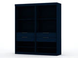 Mulberry Open 2 Sectional Closet in Tatiana Midnight Blue (set of 2) by Manhattan Comfort at Eve Furniture