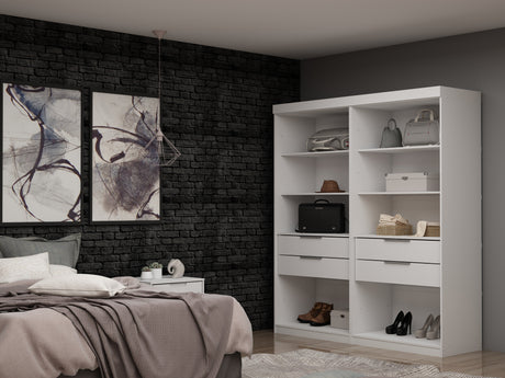 Mulberry Open 2 Sectional Closet in White (set of 2) by Manhattan Comfort at Eve Furniture