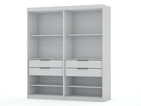 Mulberry Open 2 Sectional Closet in White (set of 2) by Manhattan Comfort at Eve Furniture