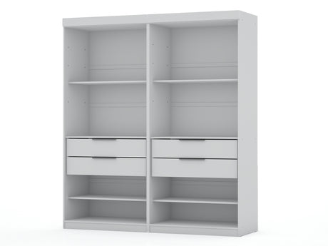 Mulberry Open 2 Sectional Closet in White (set of 2) by Manhattan Comfort at Eve Furniture