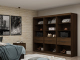 Mulberry Open 3 Sectional Closet in Brown (set of 3) by Manhattan Comfort at Eve Furniture