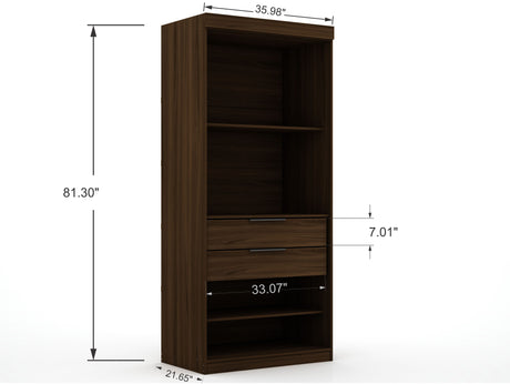 Mulberry Open 3 Sectional Closet in Brown (set of 3) by Manhattan Comfort at Eve Furniture