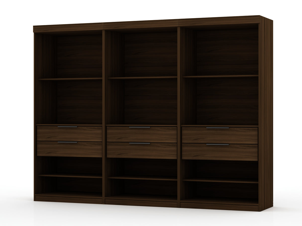 Mulberry Open 3 Sectional Closet in Brown (set of 3) by Manhattan Comfort at Eve Furniture