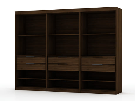 Mulberry Open 3 Sectional Closet in Brown (set of 3) by Manhattan Comfort at Eve Furniture