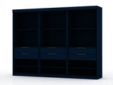 Mulberry Open 3 Sectional Closet in Tatiana Midnight Blue (set of 3) by Manhattan Comfort at Eve Furniture