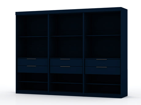 Mulberry Open 3 Sectional Closet in Tatiana Midnight Blue (set of 3) by Manhattan Comfort at Eve Furniture