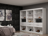 Mulberry Open 3 Sectional Closet in White (set of 3) by Manhattan Comfort at Eve Furniture