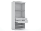 Mulberry Open 3 Sectional Closet in White (set of 3) by Manhattan Comfort at Eve Furniture