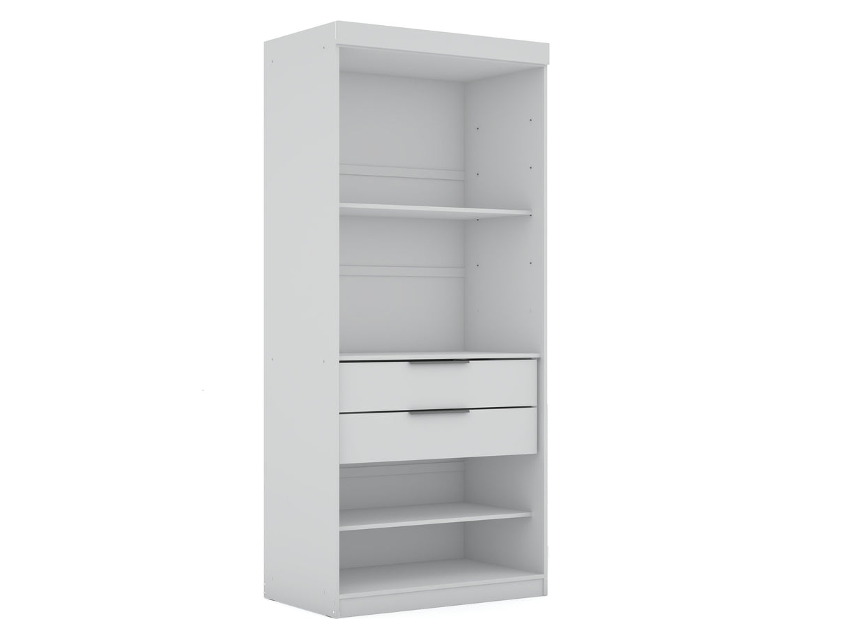 Mulberry Open 3 Sectional Closet in White (set of 3) by Manhattan Comfort at Eve Furniture