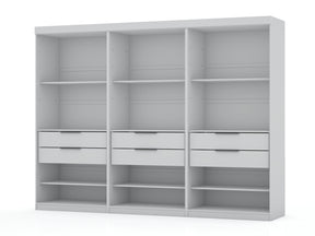 Mulberry Open 3 Sectional Closet in White (set of 3) by Manhattan Comfort at Eve Furniture