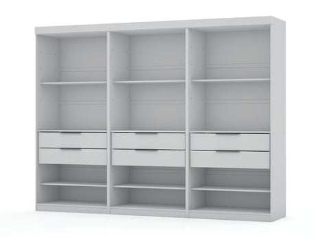 Mulberry Open 3 Sectional Closet in White (set of 3) by Manhattan Comfort at Eve Furniture