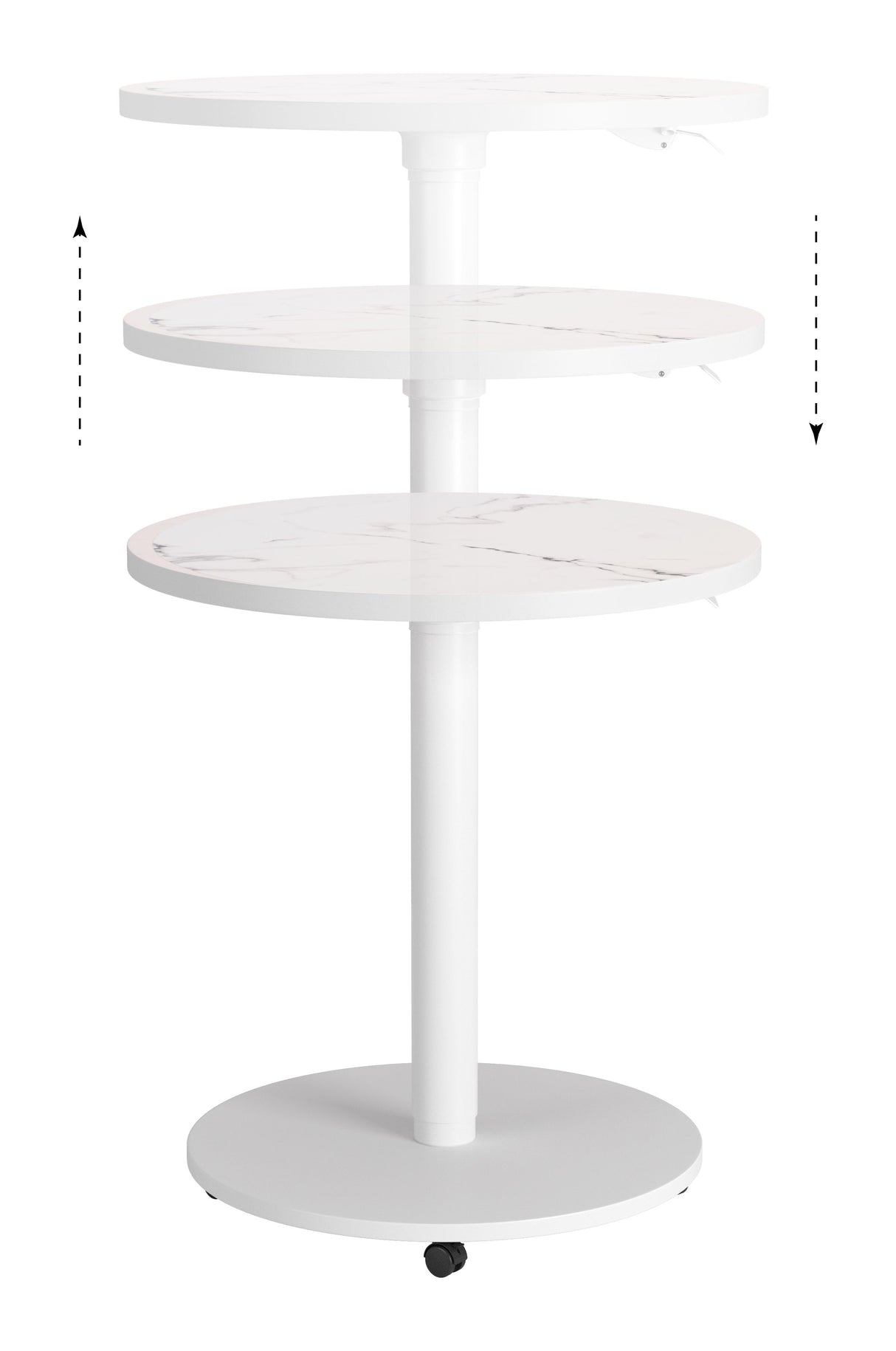 Mule White Adjustable Bar Table by Zuomod at Eve Furniture