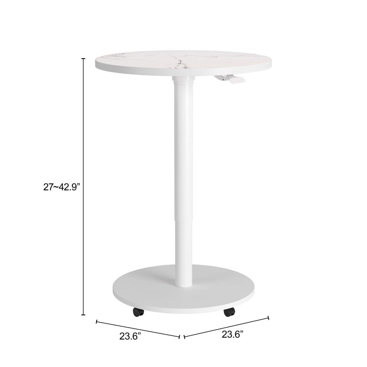 Mule White Adjustable Bar Table by Zuomod at Eve Furniture