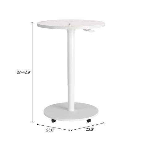 Mule White Adjustable Bar Table by Zuomod at Eve Furniture