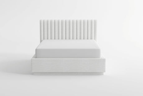 Mulvane Natural California King Upholstered Platform Bed by Homelegance at Eve Furniture