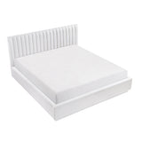 Mulvane Natural California King Upholstered Platform Bed by Homelegance at Eve Furniture