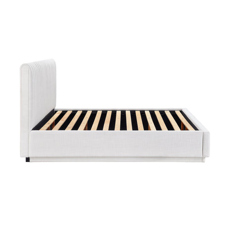 Mulvane Natural California King Upholstered Platform Bed by Homelegance at Eve Furniture