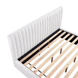 Mulvane Natural California King Upholstered Platform Bed by Homelegance at Eve Furniture